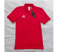 Adidas Polo Shirt Mens Small Red Climalite Breathable Slim Fit 3 Stripes Golf