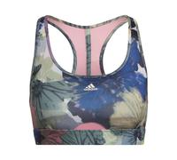 adidas Powerreact Training Medium Support Allover Print Sports Bra Womens 2XS A-C Multi
