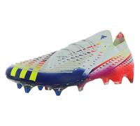 adidas Predator 18.4 FxG Soccer Shoe Unisex-Adult, Cloud White/Solar Yellow/Power Blue, 14 Women/13 Men