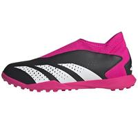 adidas Predator Accuracy.3 Laceless Turf Boots Football, Core Black/Cloud White/Shock Pink, 2 UK