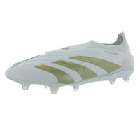 adidas Predator Elite Laceless FG Unisex Shoes, Footwear White/Gold Metallic/Footwear White, 8.5 Women/7.5 Men