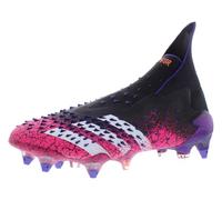 adidas Predator Freak + Soft Ground Mens Shoes, Core Black/Cloud White/Shock Pink, 6.5