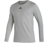 adidas Pregame BOS Men's Long Sleeve T-Shirt, Medium Grey Heather-black, S