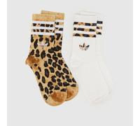 adidas Print Leopard Crew Sock 2PK UK 4.5-5.5