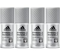 Adidas PRO INVISIBLE 48hr Protection Roll-On Deodorant 50ml / 1.69oz (Pack Of 4)