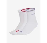 adidas Women's Womens Quarter Sock 3 Pair Pack Socks, white/Frozen Purple/power pink/magic mauve, S