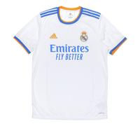 adidas real Madrid 21-22 Season SW Fan Edition Home Alphabet Logo Stripe Sports Short Sleeve Soccer/Football White GQ1359 XXL