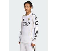 adidas Real Madrid 25/26 Long Sleeve Home Authentic Jersey, White, Size 3Xl, Men White