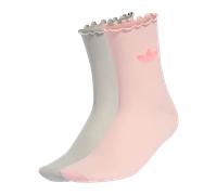 adidas Ruffle Socks 2 Pairs Womens White Pink New