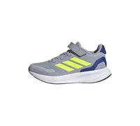 adidas RUNFALCON 5 Shoes Kids Running, Halo Silver/Lucid Lemon/Team Royal Blue, 10 UK Child