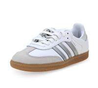 Adidas Samba OG Womens Sneaker, White Metallic Silver Gum, 7.5