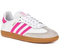 Adidas Samba Stripes Retro Lace up Youth Boys Trainer In White Red UK 3 - 7