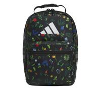 adidas Santiago Lunch Bag Cooler for Women and Men, Insulated Food Container Box with Mesh Pocket, Meadow Floral Black/Black/White/3.0, One Size