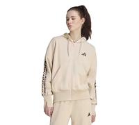 Adidas Seasonal Essentials 3-Stripes Zip Up Hoodie Beige