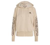 Seasonal Essentials Animal Print 3-Stripes Full-Zip Hooded Track Top