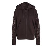 adidas Women's Seasonal Essentials Animal Print 3-Stripes Full-Zip Hooded Track Top Sweatshirt, Aurora Coffee/MULTICOLOR/preloved brown, XS