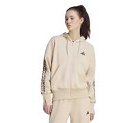 Seasonal Essentials Animal Print 3-Stripes Full-Zip Hooded Track Top