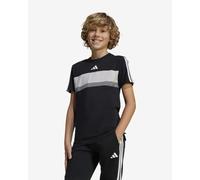 adidas Unisex Kids Seasonal Essentials Tiberio 3 Stripes Shirt, Black/White, 15-16 Years
