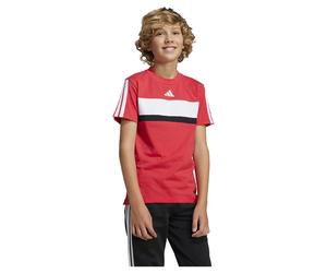 Adidas Seasonal Essentials Tiberio 3 Stripes Short Sleeve T-shirt Red 7-8 Years Kids