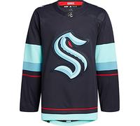 adidas Seattle Kraken Authentic Home Navy Jersey, Navy Blue/Flower & Glitter, 60