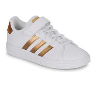 Adidas Kids Grand Court Sustainable Lifestyle Court Elastic Lace and Top Strap Shoes Size: UK 12c, Colour: White