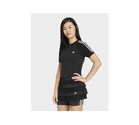 adidas Slim Knitted 3 Stripes Tee - Black - Kids 11-12Y