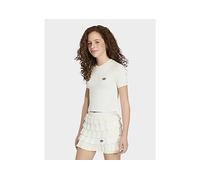 adidas Slim Knitted 3 Stripes Tee - White - Kids 7-8Y