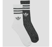 adidas Socks 3-Stripes Glitter Crew Socks 2 Pairs in Black XS
