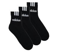 adidas Sportswear Unisex Cushioned 3 Stripe Linear Socks - 3 Pack - Black/white, Black/White, Size S, Men Black/White