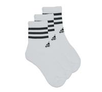 adidas Unisex 3-Stripes Cushioned Crew Socks 3 Pairs, White/Black, 8.5-10