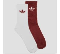 adidas Originals Fluffy Two Pack Crew Socks Fox Brown/Off White 8.5