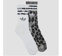 adidas Socks Leopard Crew Socks 2 Pairs in Grey S