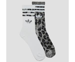 adidas Socks Leopard Crew Socks 2 Pairs in Grey S