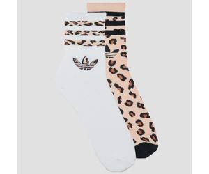 adidas Socks Leopard Crew Socks 2 Pairs in Multicolour M