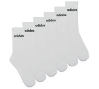 Adidas Socks - Linear Crew Cushioned Unisex - 6-Pack, White/Black, Size 8.5-10