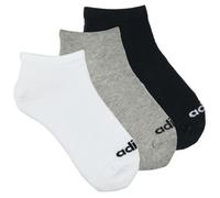 adidas Unisex Thin Linear Low-Cut Socks 3 Pairs, Medium Grey Heather / White / Black, 6.5-8