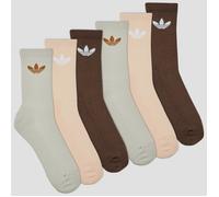 adidas Socks Trefoil Cushion Crew Socks 6 Pairs in Brown L