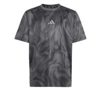 adidas Unisex Kids Sport Icons All-Over Graphic Shirt, Grey Five/Black/Grey Three, 13-14 Years