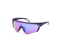 Adidas Sport Man SP0063 CMPT AERO 92Z Sunglasses Injected Blue opaque Violet Mask Mirrored Shaded