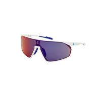 Adidas Sport Man SP0074 PRFM SHIELD 21Z Sunglasses Plastic White Violet Mask Mirrored Shaded