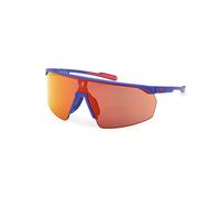 Adidas Sport SP0075 91L Woman Sunglasses Plastic Blue opaque Orange Mask Normal Mirror