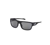Adidas Sport SP0082 02A Man Sunglasses Injected Black Grey Squared Polarized