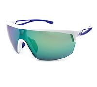 Adidas Sport Sunglasses Half Frame White Blue w/ Green Mirror Lenses SP0099 21Q