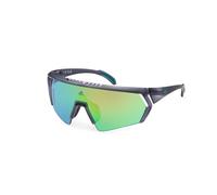 Adidas Sport Man SP0063 CMPT AERO 20Q Sunglasses Injected Grey opaque Green Mask Normal Mirror