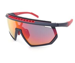 Adidas Sport Sunglasses with Sweat Bar Matte Black Red / Red Mirrored SP0029 02L