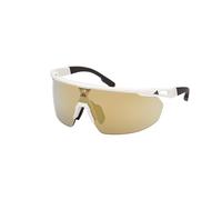 Adidas Sport Unisex SP0095 21G Sunglasses Injected White Brown Mask Normal