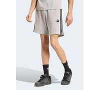 adidas Men's Essentials 3-Stripes French Terry Shorts, Medium Grey Heather/White, L