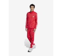adidas Men's SPORTSWEAR BASIC 3 STRIPES TRICOT TRACKSUIT, pure ruby/white, XL
