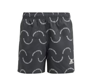 Adidas Sportswear Boys Wave Print CLX Swim Short Colour: Black, Size: 13-14 years