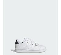 adidas Sportswear Childrens Unisex Advantage Court Lifestyle Hook-and-Loop Shoes - White & Black - Size UK 2.5